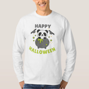 Camiseta Panda Happy Halloween Cauldron Bat
