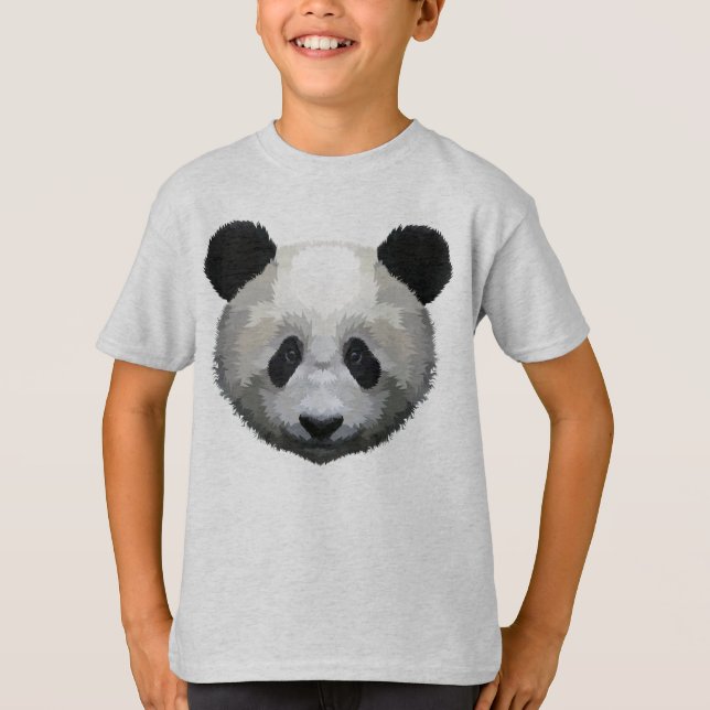 Camiseta Panda Head on Geometric Pop Art Style (Frente)