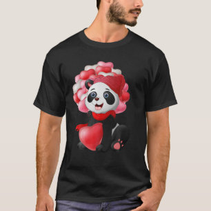 Camiseta Panda Heart Dia de os namorados Bear Lover Oferece