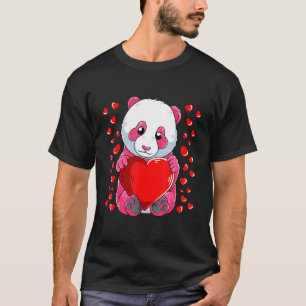Camiseta Panda Heart Dia de os namorados Cute Bear Amor Ani