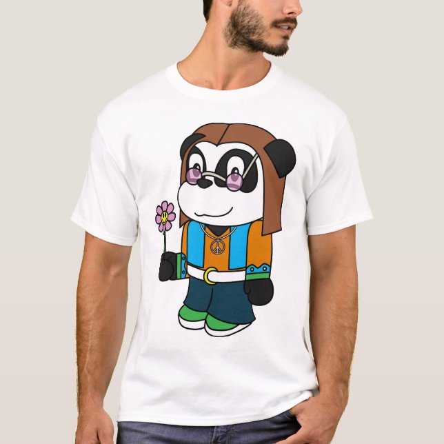 Camiseta Panda - Hippie (Frente)