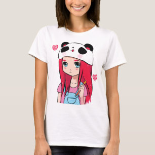 Camiseta Panda Hugs & Crimson Dreams
