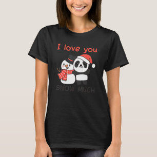Camiseta Panda I Love You Snow Muita Snowman Pun