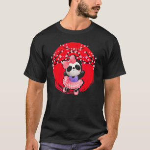 Camiseta Panda Japão Bandeira Sakura Cherry Blossom Tree Ja