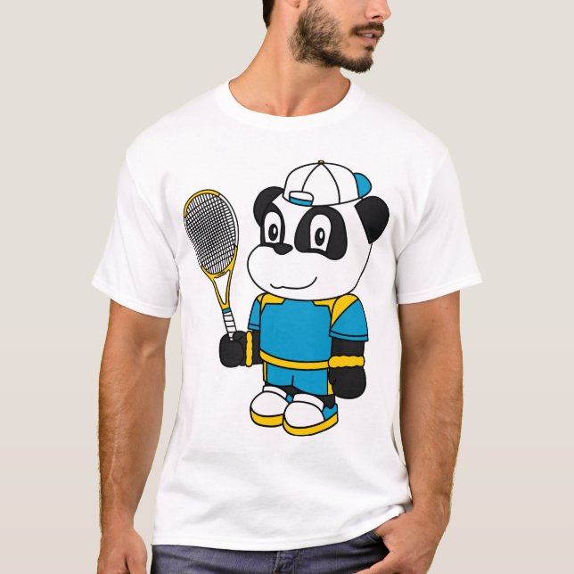 Camiseta Panda - jogador de ténis (Frente)