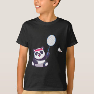Camiseta Panda Jogando Badminton Engraçado Treinador De Esp