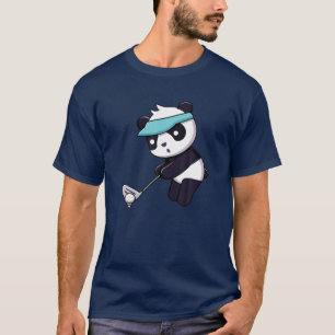 Camiseta Panda Jogando Golf Engraçado Animal Golfer Bear Pa
