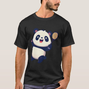 Camiseta Panda Jogando Tênis Badminton