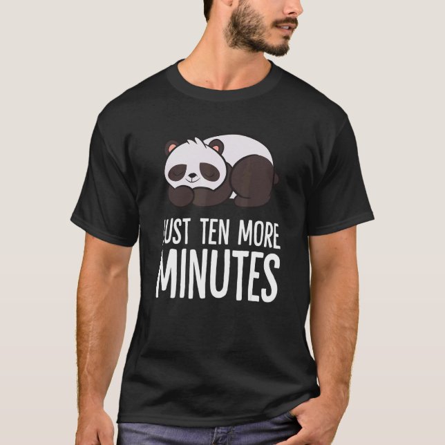 Camiseta Panda Just Ten More Minutes Snooze Alarm Clock Pan (Frente)