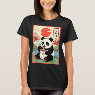 Camiseta Panda Kawaii Comendo Ramen Anime Macarrão Japonês