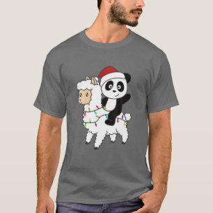 Camiseta Panda Lama Natal Animal Lamas Com P
