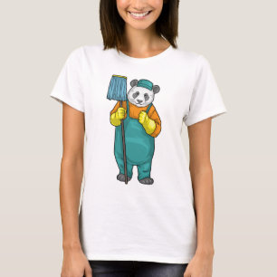 Camiseta Panda Limpa Mop de Limpeza