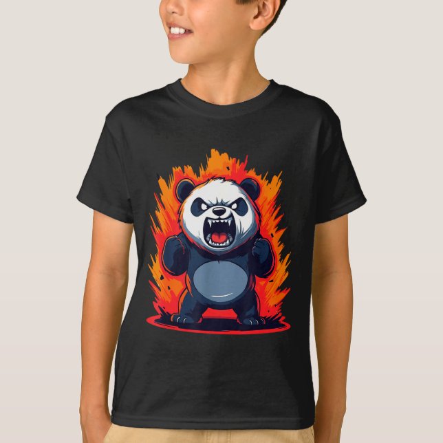 Camiseta Panda Looking Angry Graphic Funny Panda Kawaii  (Frente)