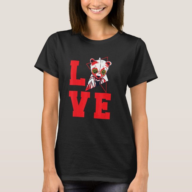 Camiseta Panda Love Cute Pandas Animal  Bamboo (Frente)