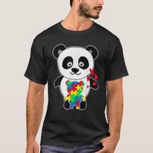 Camiseta Panda Love Quebra-cabeça Autismo Sensibilização