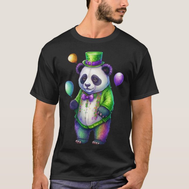 Camiseta Panda Mardi Gras Happy Mardi Gras Carnival Panda P (Frente)