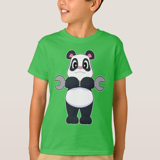 Camiseta Panda Mechanic Wrench (Frente)