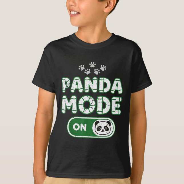 Camiseta Panda Mode On Funny Animal Bear Lover Owner Costum (Frente)