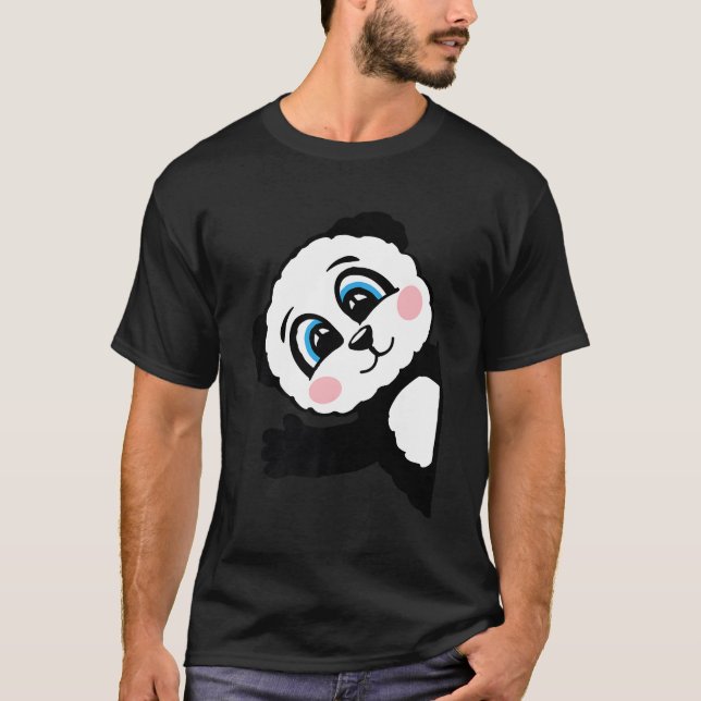 Camiseta Panda Motif Para Urso De Panda E Crianças (Frente)