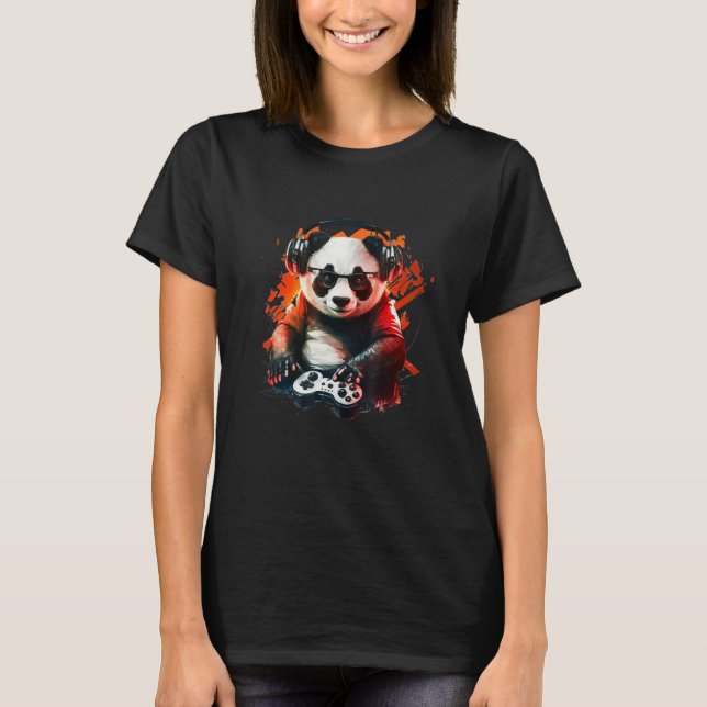 Camiseta Panda Music DJ Controller Gaming Panda 3 (Frente)