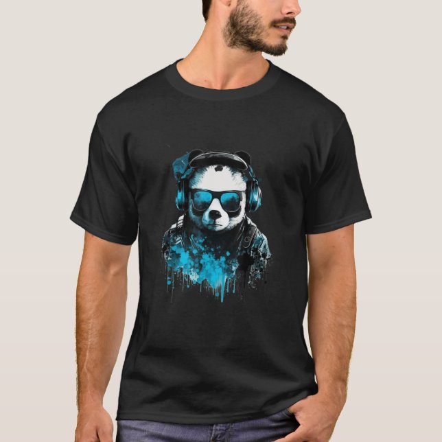 Camiseta Panda Music DJ Controller Gaming Panda 9 (Frente)