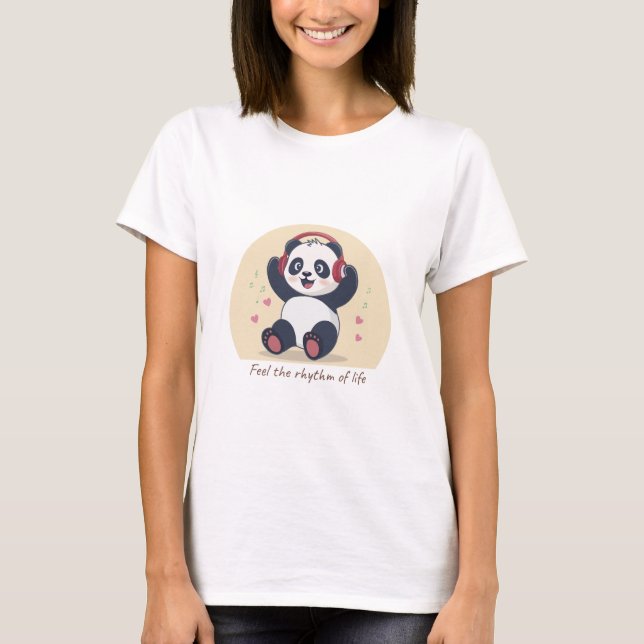 Camiseta Panda Música Fofo (Frente)