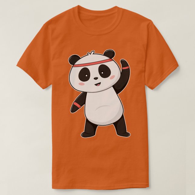 Camiseta Panda na academia com suor na cabeça (Frente do Design)