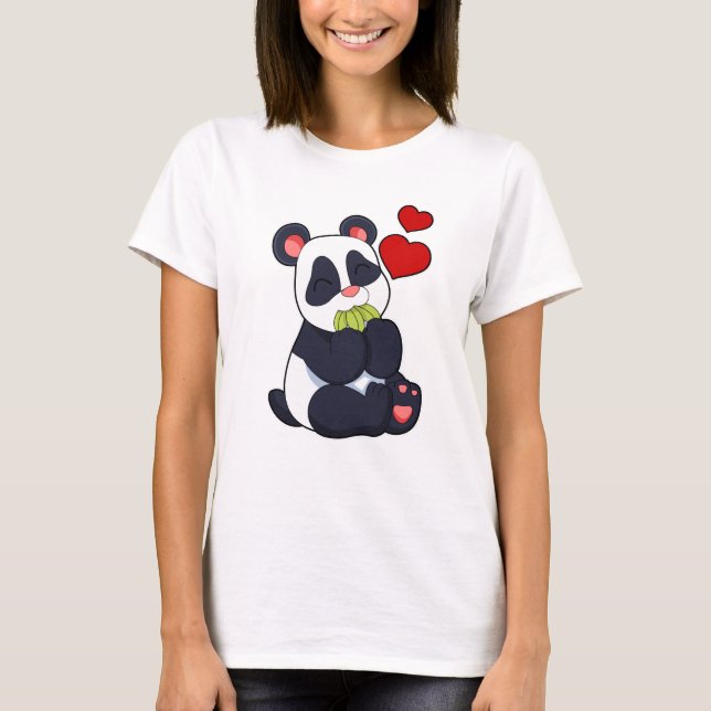 Camiseta Panda na Comida de Folhas (Frente)