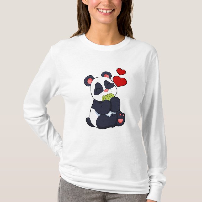 Camiseta Panda na Comida de Folhas (Frente)
