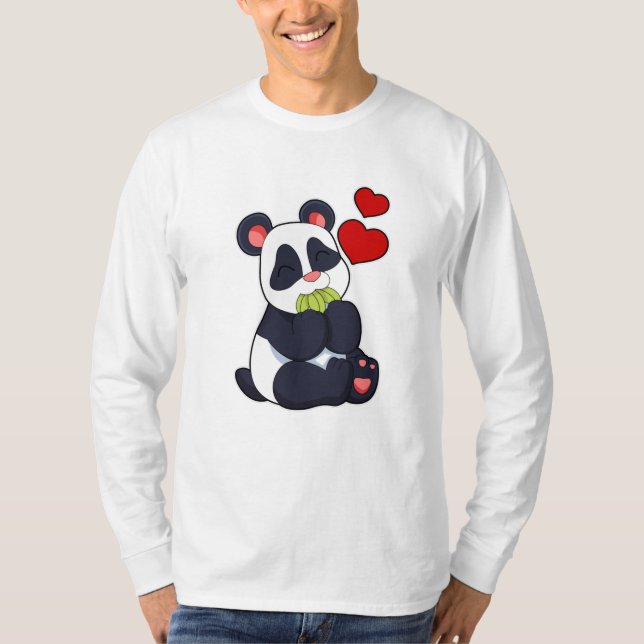 Camiseta Panda na Comida de Folhas (Frente)
