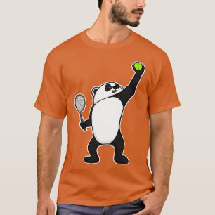 Camiseta Panda na Tênis com raquete Tênis