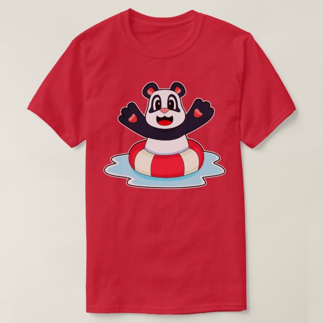 Camiseta Panda Nadando Lifebuoy (Frente do Design)