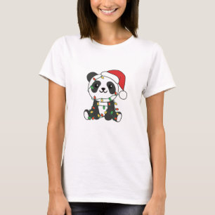 Camiseta Panda Natal Animais de inverno Pandas