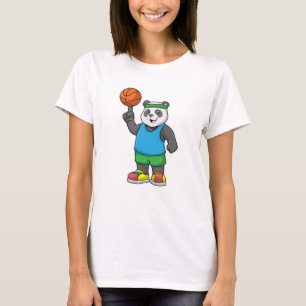 Camiseta Panda no Esporte com Basquete