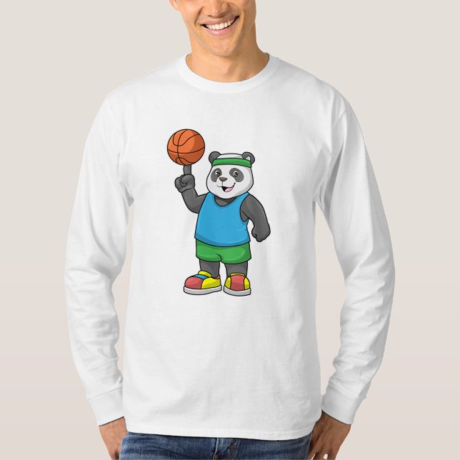 Camiseta Panda no Esporte com Basquete (Frente)