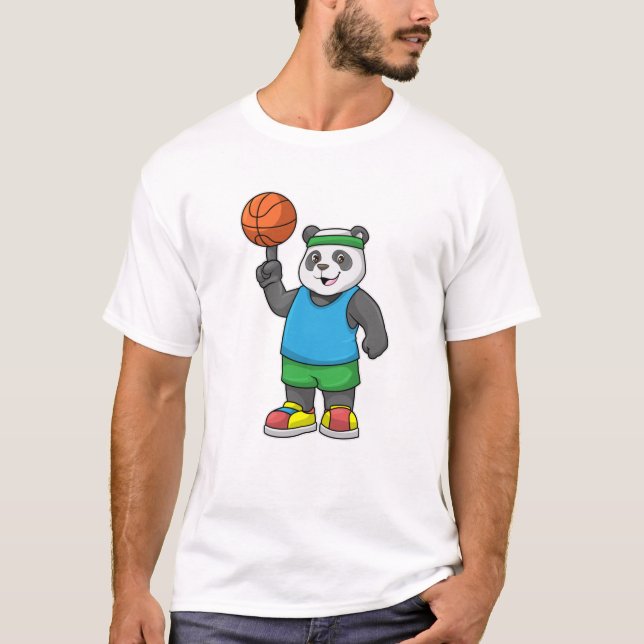 Camiseta Panda no Esporte com Basquete (Frente)