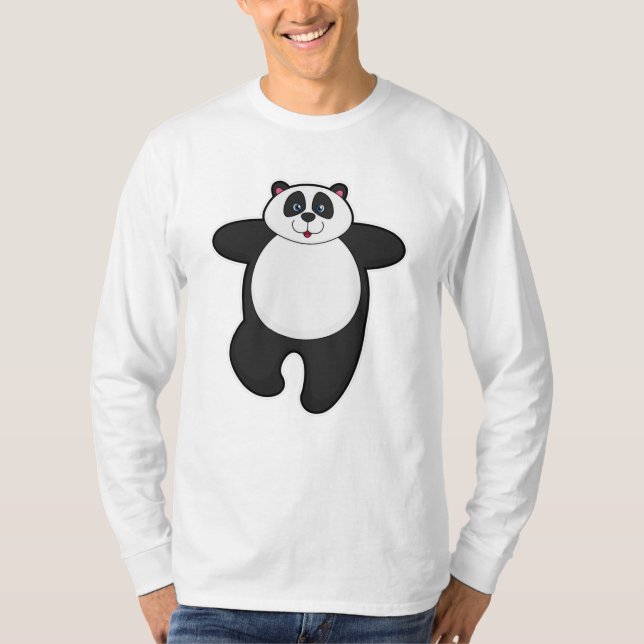 Camiseta Panda no exercício de estresse de Yoga (Frente)