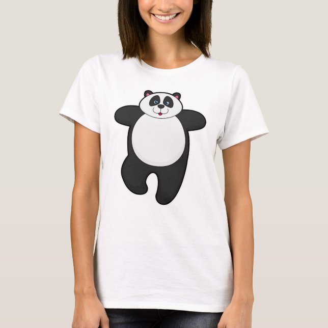 Camiseta Panda no exercício de estresse de Yoga (Frente)