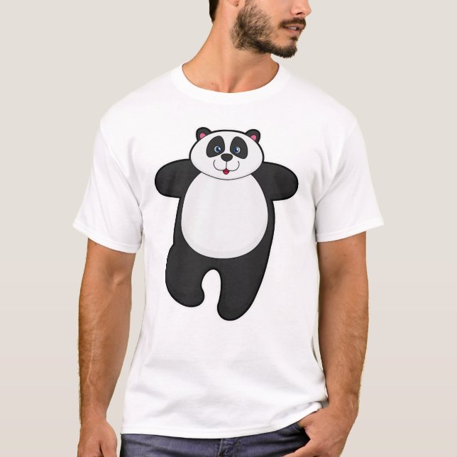 Camiseta Panda no exercício de estresse de Yoga (Frente)