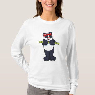 Camiseta Panda no Work out com Bamboo Weight