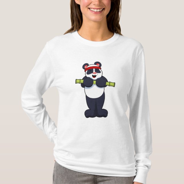 Camiseta Panda no Work out com Bamboo Weight (Frente)