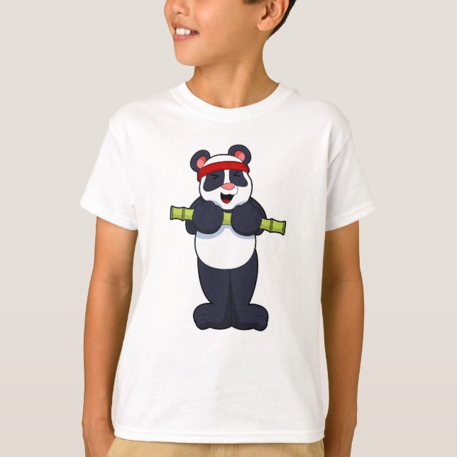 Camiseta Panda no Work out com Bamboo Weight (Frente)