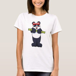 Camiseta Panda no Work out com Bamboo Weight