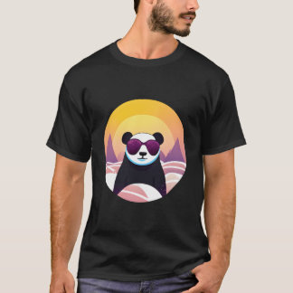 Camiseta Panda On Vacation Wearing Sunglasses