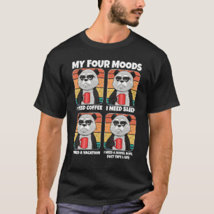 Camiseta Panda Os Meus Quatro Moods Precisam De Café De Fér