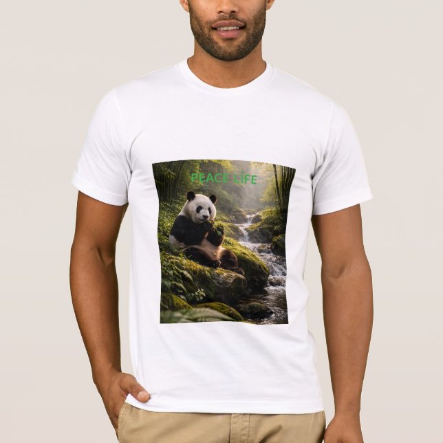 Camiseta Panda Pacífico na Natureza jigsaw  (Frente)