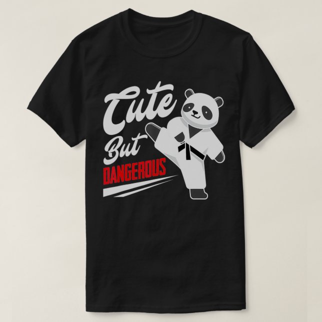 Camiseta Panda Panda Taekwondo Engraçado Combatendo T (Frente do Design)