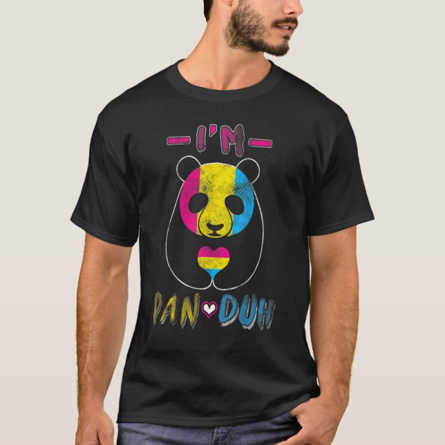 Camiseta Panda Pansexual Lgbt Orgulho gay, eu sou Pan Duh (Frente)