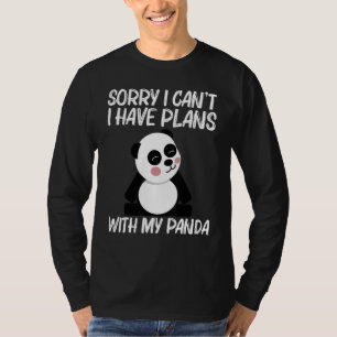 Camiseta Panda Para Homens Mulheres Urso Branco Preto Filho