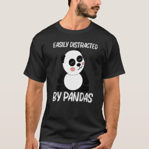 Camiseta Panda Para Homens Mulheres Urso Filhote Preto Bran